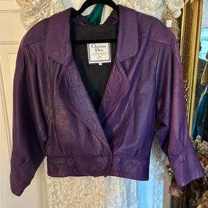 Christian Dior Le Connaisseur Deep Purple Leather Jacket